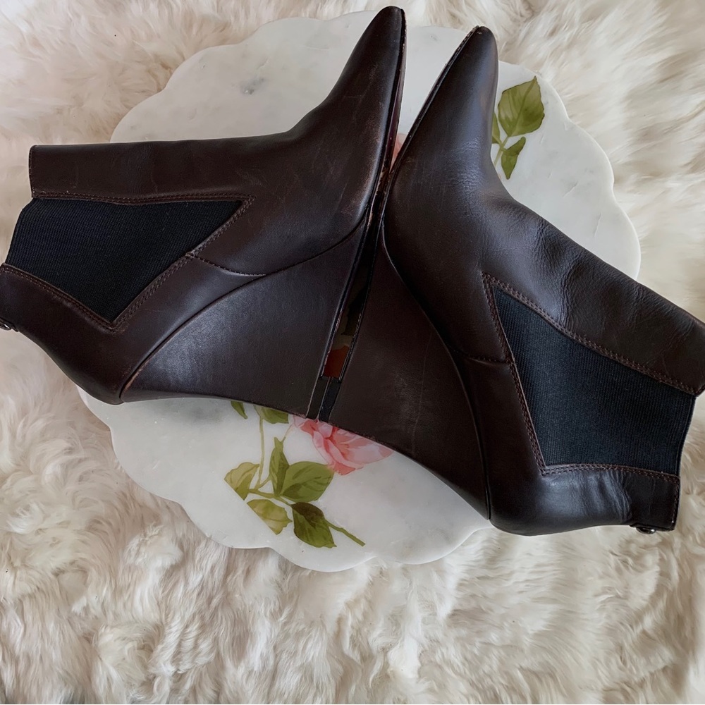 ARTELIER STELLA BROWN LEATHER ANKLE BOOTS